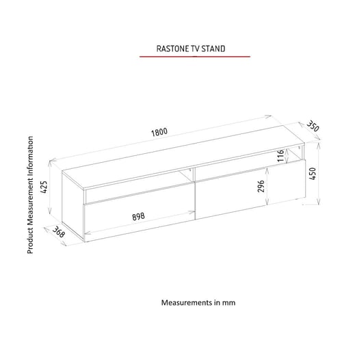 طاولة تلفزيون (صناعة تركية) موديل Rastone Walnut -...