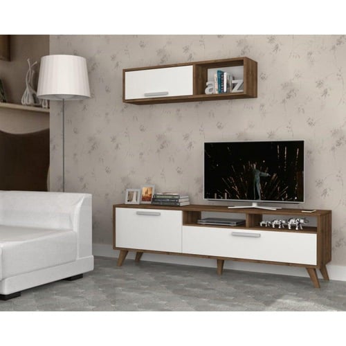 طقم طاولة تلفزيون وطاولة قهوة (صناعة تركية) Mia