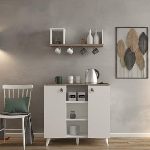 ركن قهوة Seddra لون ابيض رمادي