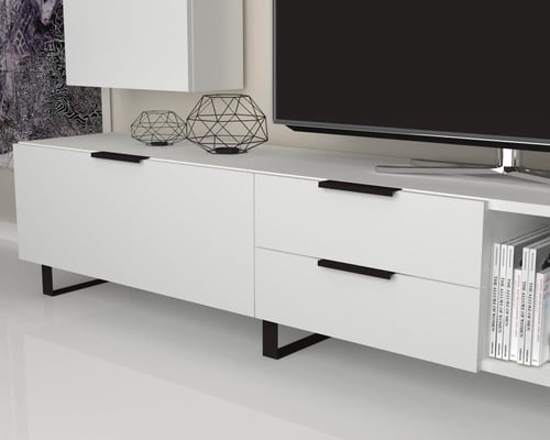 طاولة تلفزيون (صناعة تركية) ابيض موديل Wind