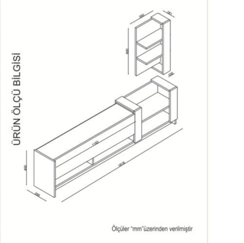 طاولة تلفاز لونين (صناعة تركية) Kazablanka