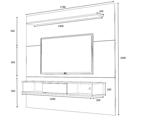طاولة تلفزيون (صناعة تركية) موديل sline - بني