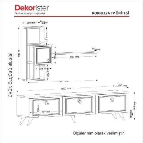 طاولة تلفزيون (صناعة تركية) موديل Kornelya Tv