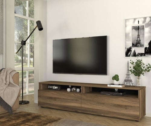 طاولة تلفزيون (صناعة تركية) موديل Rastone Walnut -...