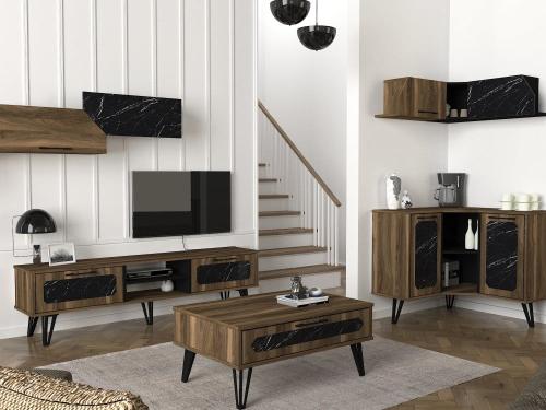 بكج طاولة تلفزيون وطاولة قهوة وركن القهوة Lampert