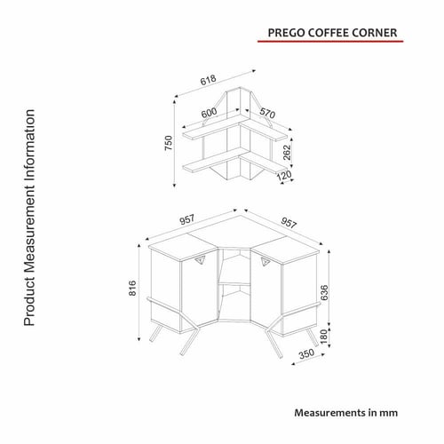 بكج طاولة تلفزيون وطاولة قهوة وركن للقهوة Prego