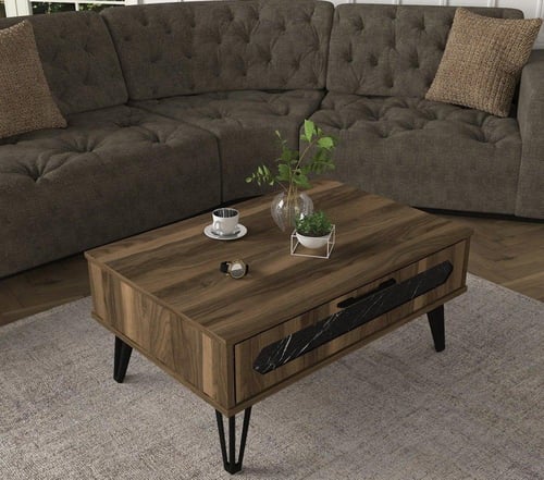 طاولة قهوة تصميم حديث بني