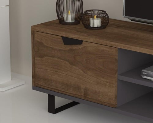 طاولة تلفزيون (صناعة تركية) بني ورمادي موديل Lonsa