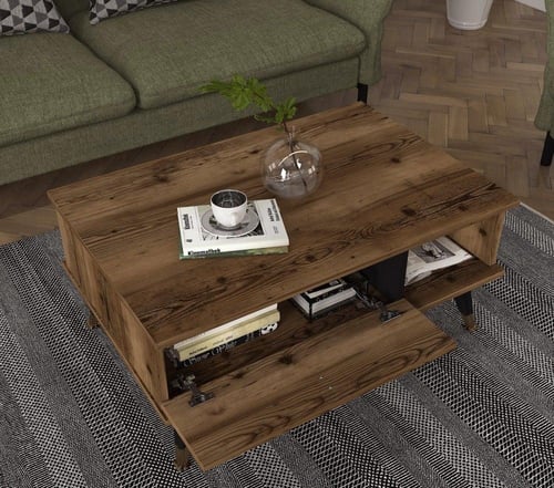 طاولة قهوة مودرن بني