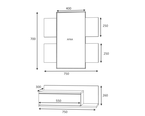 مدخل بمرايه لون ابيض ورمادي موديل Kary