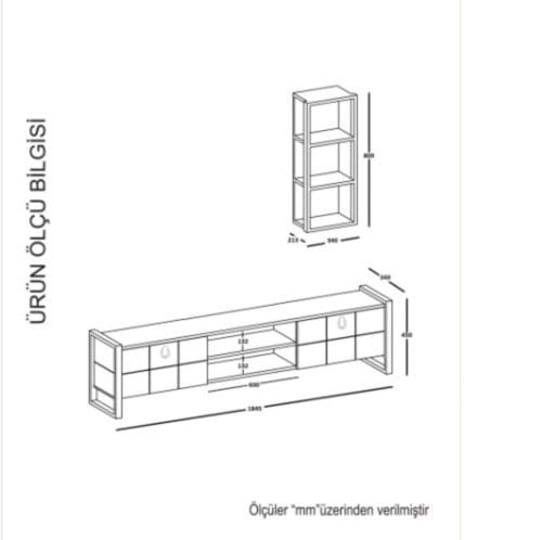 طاولة تلفاز لون خشبي (صناعة تركية) lost