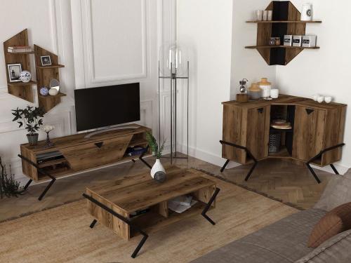 بكج طاولة تلفزيون وطاولة قهوة وركن للقهوة Prego