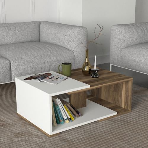 طاولة قهوة Mareta ابيض بني