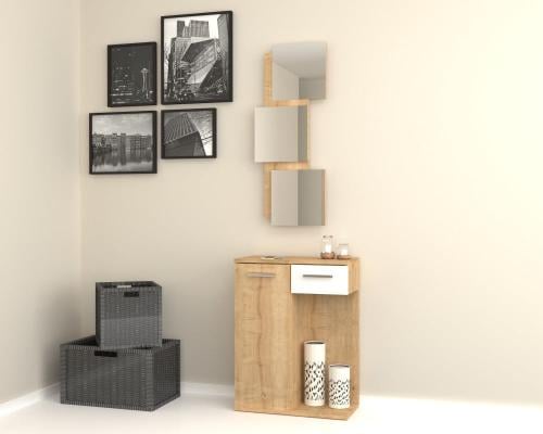 مدخل بمرايه لون خشبي موديل Lion