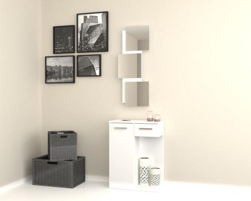 مدخل بمرايه لون ابيض موديل Lion