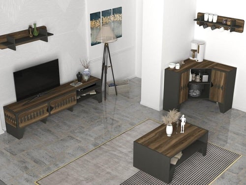 بكج طاولة تلفزيون وطاولة قهوة وركن للقهوة Chester