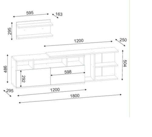طاولة تلفاز لونين ابيض مع بني (صناعة تركية) Beste