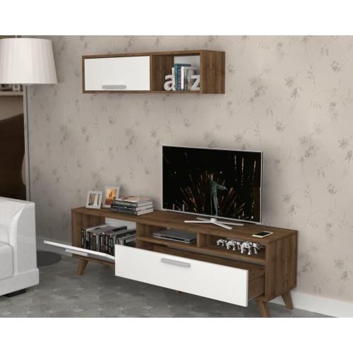 طقم طاولة تلفزيون وطاولة قهوة (صناعة تركية) Mia