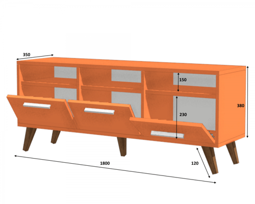 طقم طاولة تلفزيون وطاولة قهوة (صناعة تركية) Linea...
