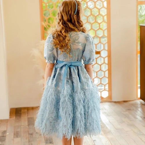 فستان سماوي جاكار رائع