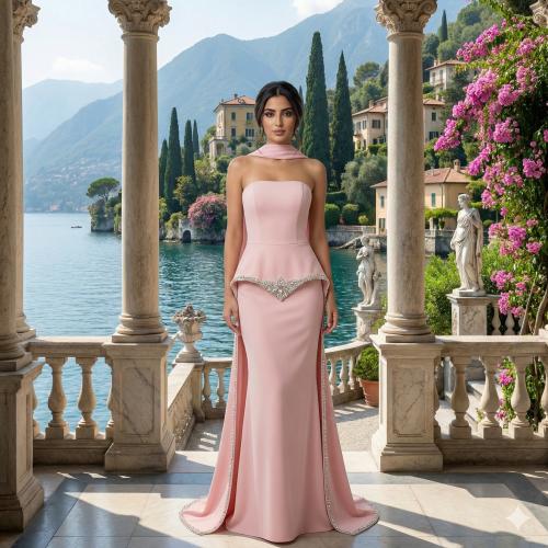 فستان سهرة كريب موديل 252593
