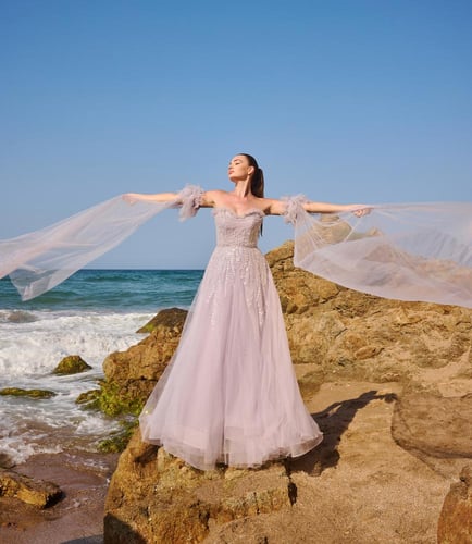 فستان سهرة موديل 9100