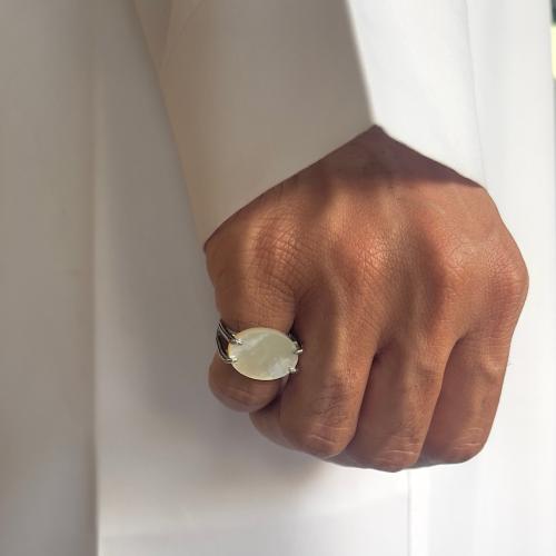 خاتم فضة عيار (925) فضي