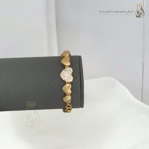 سوار قلوب مرصعة بزركون فاخر