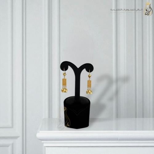 أقراط المستطيل المزخرف بديل الذهب