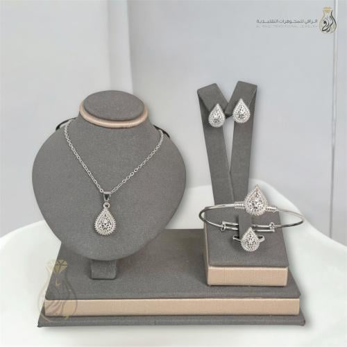 طقم زركون دمعة فاخرة