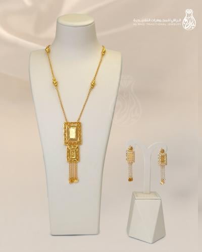 عقد مع حلق بديل الذهب زينة المها