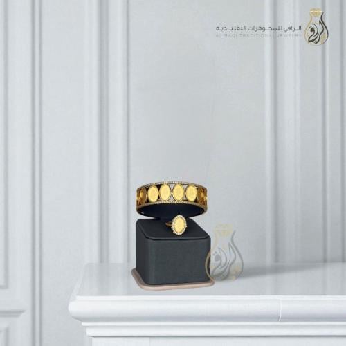 أسوارة وخاتم بتصميم النقش البيضاوي التراثي