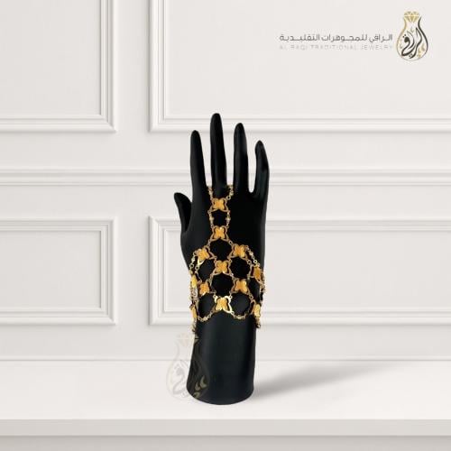 كف بديل ذهب بتصميم الفراشات المتشابكة