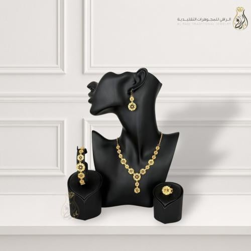 طقم بديل ذهب بتصميم أزهار