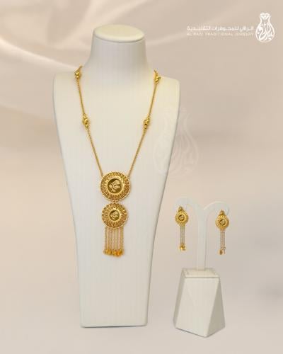 عقد مع حلق ديل الذهب شعاع الراقي