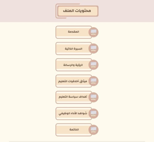 سجل توثيق شواهد الأداء الوظيفي للمعلمة