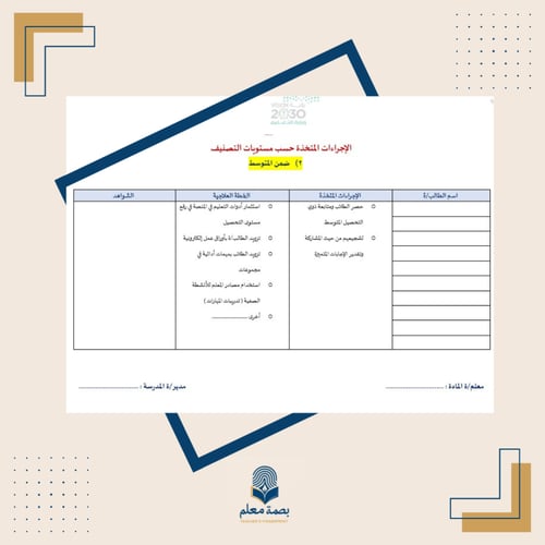 تقرير الخطة العلاجية