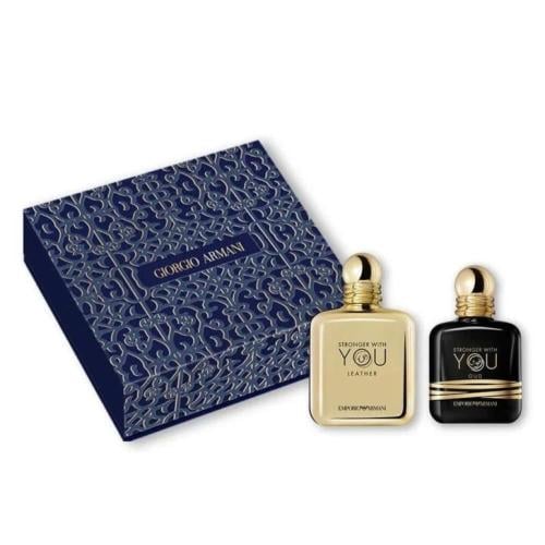مجموعة عطر ارماني سترونجر ويذ يو ليذر + عود