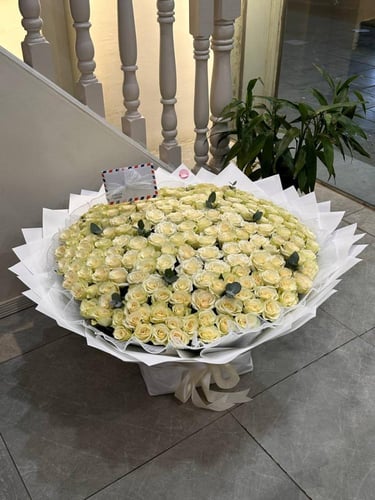 باقة 200 وردة ابيض