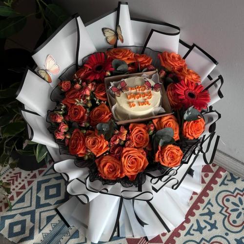 باقة الاورنج مع الكيك