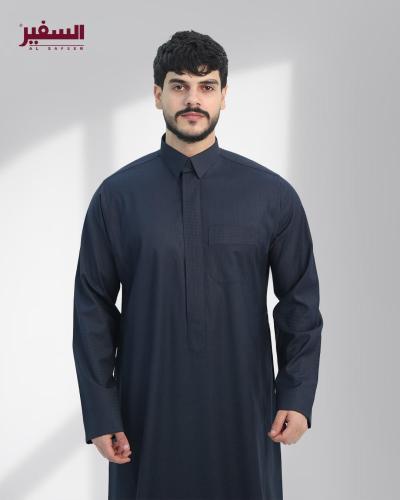 ثوب السفير شتوي كحلي قلاب سحاب رجالي