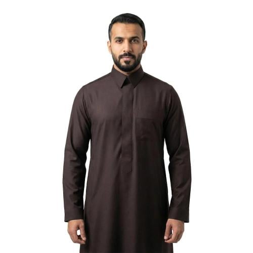 ثوب الشياكة شتوي بني قلاب سحاب رجالي