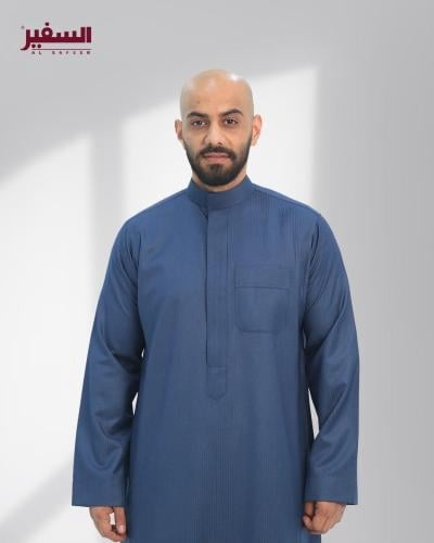 ثوب السفير شتوي كحلي فاتح سحاب رجالي
