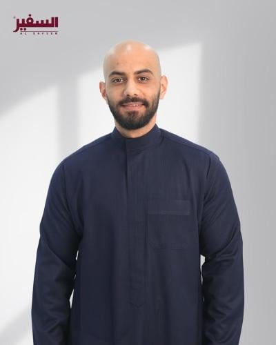 ثوب السفير شتوي كحلي غامق سحاب رجالي