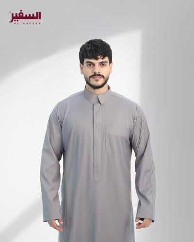 ثوب السفير شتوي رصاصي قلاب سحاب رجالي