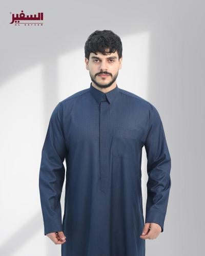 ثوب السفير شتوي كحلي قلاب سحاب رجالي