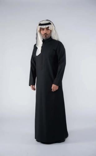 ثوب الشياكة شتوي اسود قلاب سحاب رجالي