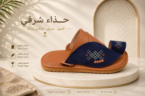 حذاء شرقي وطني جلد طبيعي