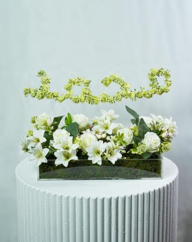 Acrylic Stand Decorated with Artificial Roses and...