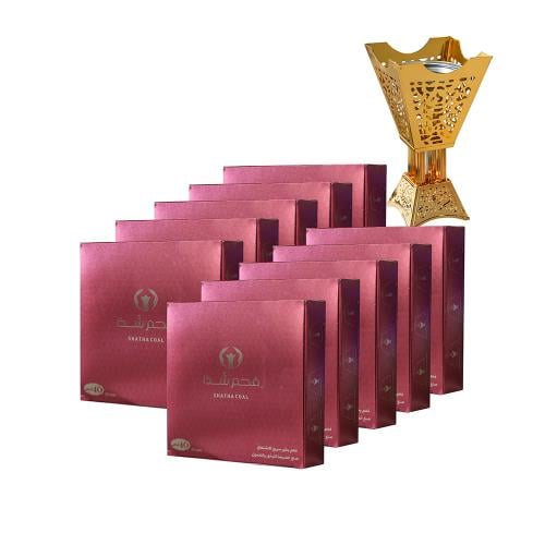 10علب فحم شذا احمر 40 قرص+ مبخرة مجانا